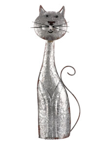 Autronic Kovová dekorace kočka UM1028 SIL