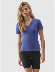 4F Dámské hladké tričko s organickou bavlnou - tmavě modré