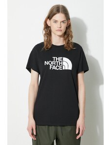 Bavlněné tričko The North Face W S/S Relaxed Easy Tee černá barva, NF0A87N9JK31