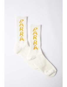 Ponožky by Parra Hole Logo Crew Socks pánské, bílá barva, 51175