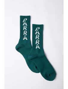 Ponožky by Parra Hole Logo Crew Socks pánské, zelená barva, 51177