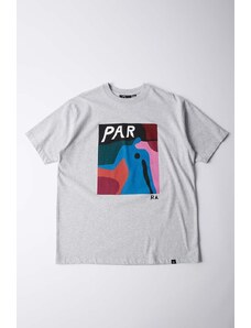 Bavlněné tričko by Parra Ghost Caves šedá barva, s potiskem, 51100
