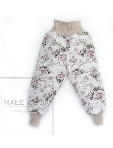 Male Cuda Zimní kalhoty s růžemi na bílém podkladu 80 bílá