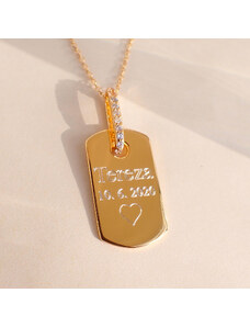 MIDORINI.CZ Personalizovaný náhrdelník s destičkou, gravírování na přání, Ag 925/1000