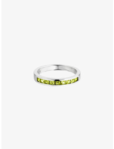 Stříbrný prsten Créativité s kubickou zirkonií Preciosa, zelený, jednostranný