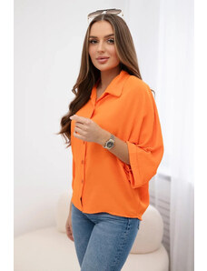 K-Fashion Oversized halenka se zapínáním na knoflíky pomeranč