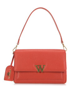 Dámská kožená kabelka s písmenem "W" Wittchen, oranžová, přírodní kůže