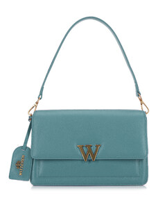 Dámská kožená kabelka s písmenem "W" Wittchen, modrá, přírodní kůže