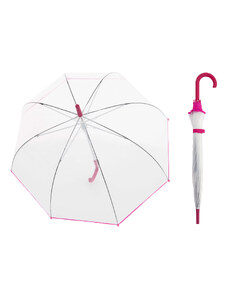 Doppler Nizza Transparent průhledný holový deštník s červeným lemem