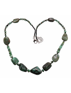 Nefertitis Smaragd a černý spinel náhrdelník luxusní - cca 45 cm
