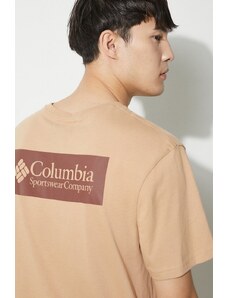 Bavlněné tričko Columbia North Cascades béžová barva, s potiskem, 1834041