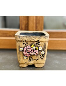 Keramika Javorník Hranatý květináč -růže