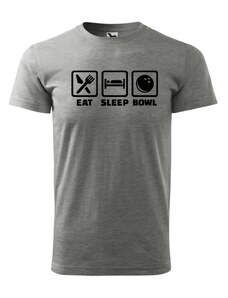 Fenomeno Pánské tričko - Eat sleep bowl - šedé
