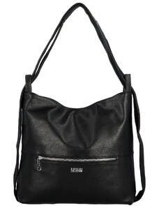 Coveri Stylový dámský koženkový kabelko-batoh Korelia, černý