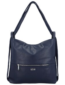 Coveri Stylový dámský koženkový kabelko-batoh Korelia, tmavě modrý