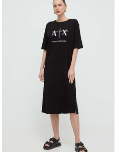 Bavlněné šaty Armani Exchange černá barva, mini, 3DYA79 YJ3RZ