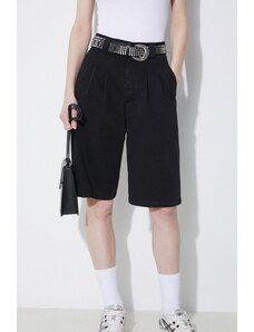 Bavlněné šortky Carhartt WIP Tristin Short černá barva, hladké, high waist, I033149.89GD