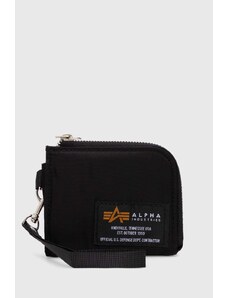 Peněženka Alpha Industries Label Wallet černá barva, 108957