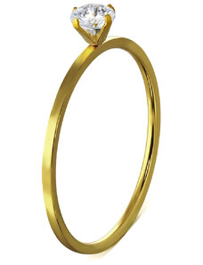 Kesi Zásnubní prsten z chirurgické oceli ve zlaté barvě