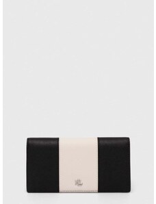 Kožená peněženka Lauren Ralph Lauren černá barva, 432935353