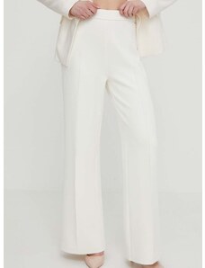 Kalhoty Calvin Klein dámské, béžová barva, široké, high waist, K20K207067