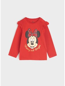 Sinsay - Tričko s dlouhými rukávy Minnie Mouse - červená