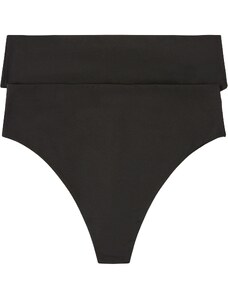 bonprix Kalhotky String s vysokým pasem a z leského materiálu (2 ks) Černá