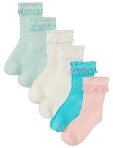 bonprix Ponožky s volánky a organickou bavlnou (6 párů) Zelená