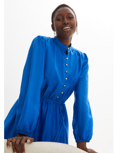bonprix Šaty s podílem hedvábí Modrá