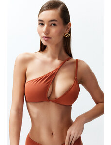 Trendyol Tile One-Shoulder Cut Out/Windowed Bikini Top