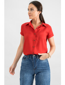 armonika Women's Red Short Sleeve Shirt