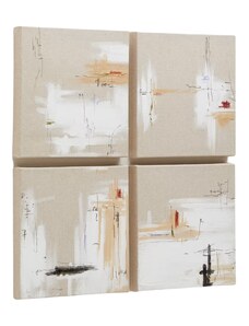Set čtyř abstraktních obrazů Kave Home Selnir 30 x 30 cm