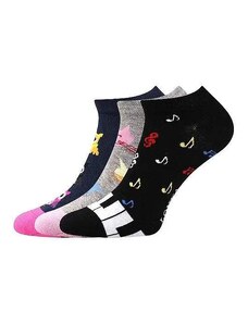 DEDON kotníčkové veselé barevné ponožky Lonka - KOČKY mix barev 35-38