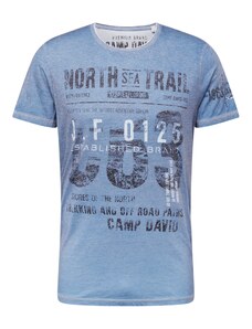 CAMP DAVID Tričko 'North Sea Trail' námořnická modř / modrá džínovina / bílá