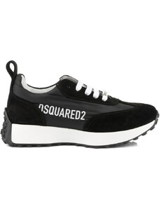 DSQUARED2 TENISKY DSQUARED LOGO LEATHER & TECH RUNNING SNEAKERS LOW LACE UP