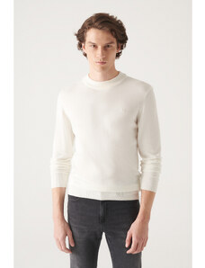 Avva Men's White Half Turtleneck Standard Fit Normal Cut Knitwear Sweater