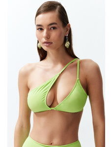 Trendyol Green One-Shoulder Cut Out/Windowed Bikini Top