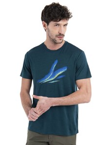 ICEBREAKER Mens Merino 150 Tech Lite III SS Tee Aurora Glow, Fathom Green velikost: L