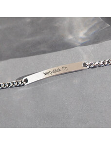 MIDORINI.CZ Pánský řetízkový personalizovaný náramek s gravírováním, Chirurgická ocel 316L