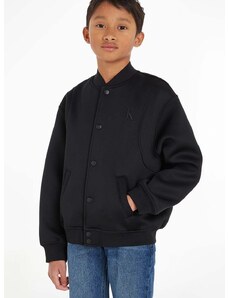 Dětská bomber bunda Calvin Klein Jeans černá barva