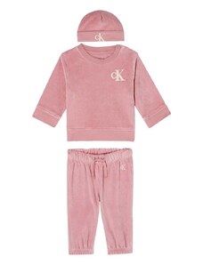 Kojenecká tepláková souprava Calvin Klein Jeans růžová barva