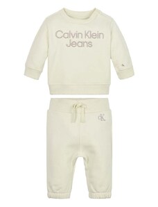 Kojenecká tepláková souprava Calvin Klein Jeans béžová barva