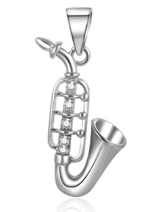 4U Stříbrný přívěšek saxofon