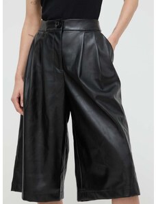 Kalhoty Armani Exchange dámské, černá barva, široké, high waist, 3DYP23 YN3QZ