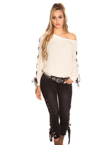 Style fashion Sexy KouCla knit sweater with lacing