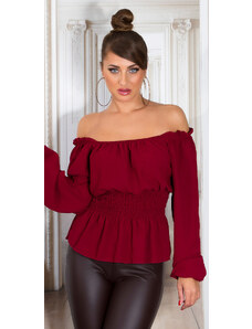 Style fashion Sexy Off-Shoulder Ruffled Blouse