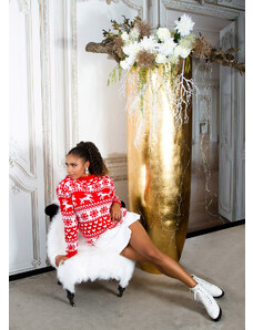 Style fashion Vánoční čas Oversize pletený svetr