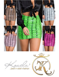 Style fashion Sexy Koucla mini sukně z umělé kůže Animal Print