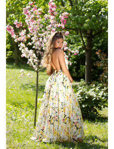 Style fashion Úžasné letní maxi šaty s květinovým potiskem u krku