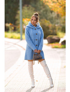 Style fashion Krásný kabát Boucle Look s kapucí